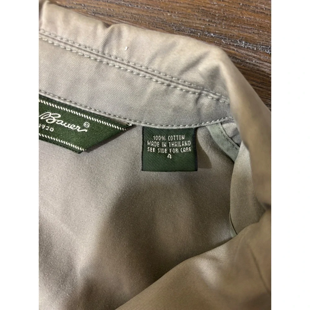 Eddie Bauer Safari Jacket Women's 4 Khaki Cotton Utility Blazer‎